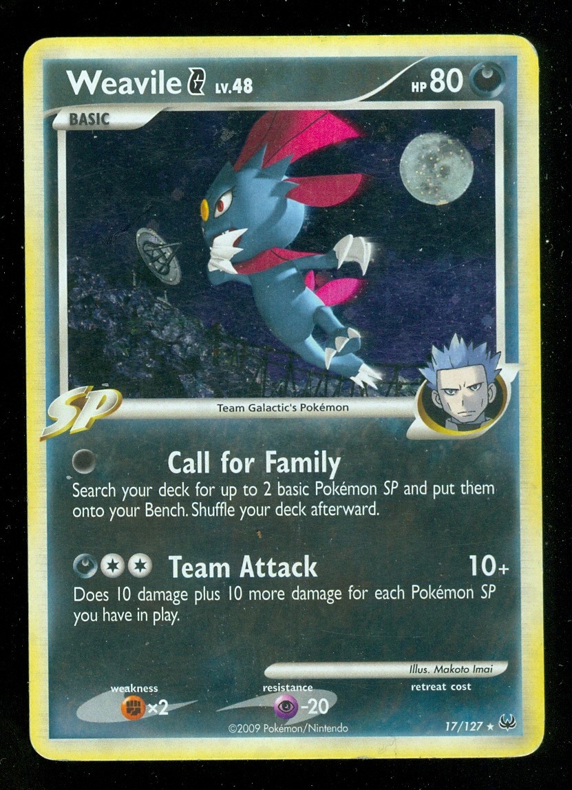 Pokemon WEAVILE G 17/127 Platinum - RARE HOLO - MOD PLAY