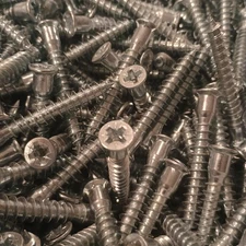 (250) Pozi Drive Flat Head M7 x 50mm Confirmat Coarse Connecting Wood Screw 7 mm