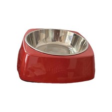 Dog Designer Melamine Bowl Red Or Orange X-Large Steel