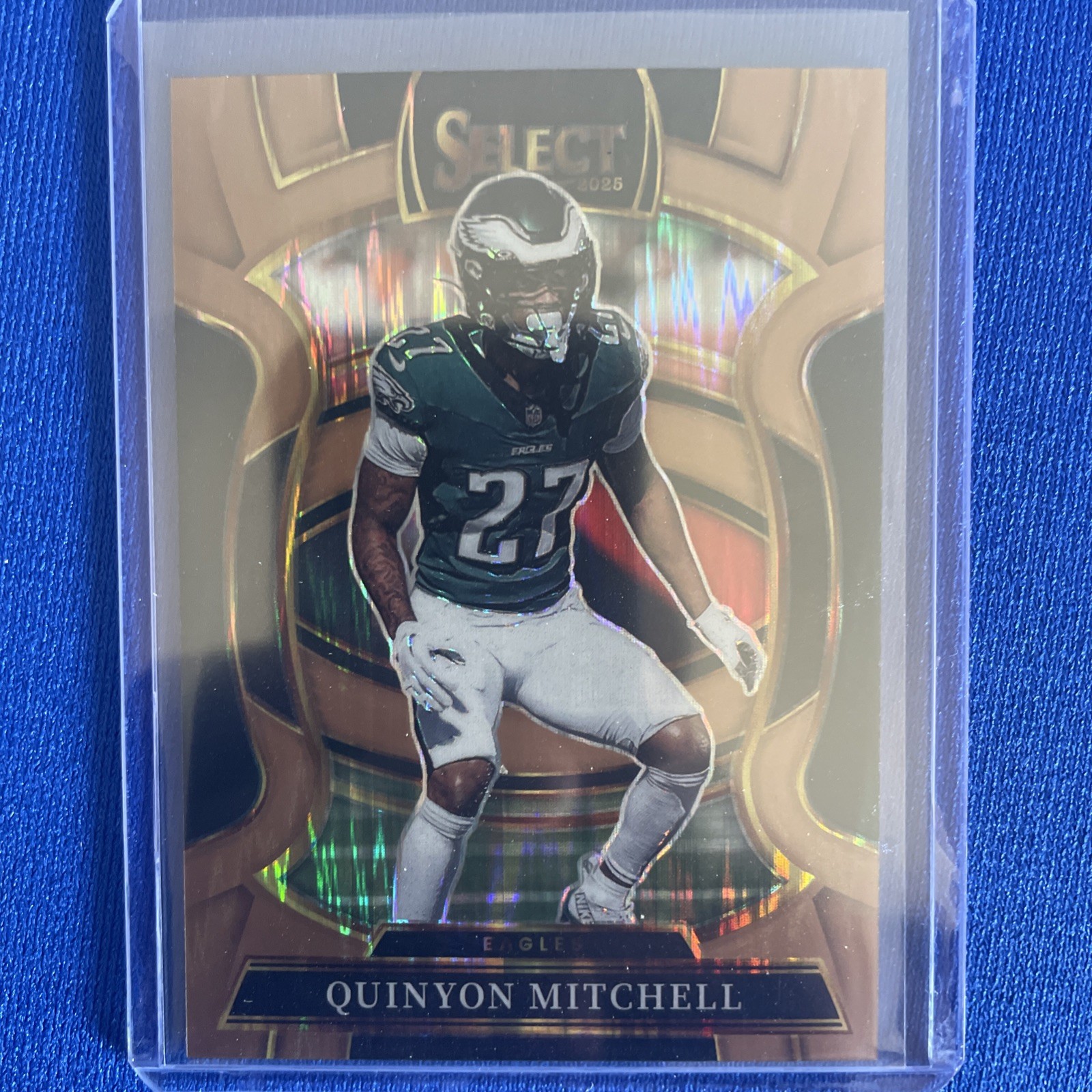 2025 Panini Select Prizm Quinyon Mitchell Copper Prizm Shock /899 #92 Eagles