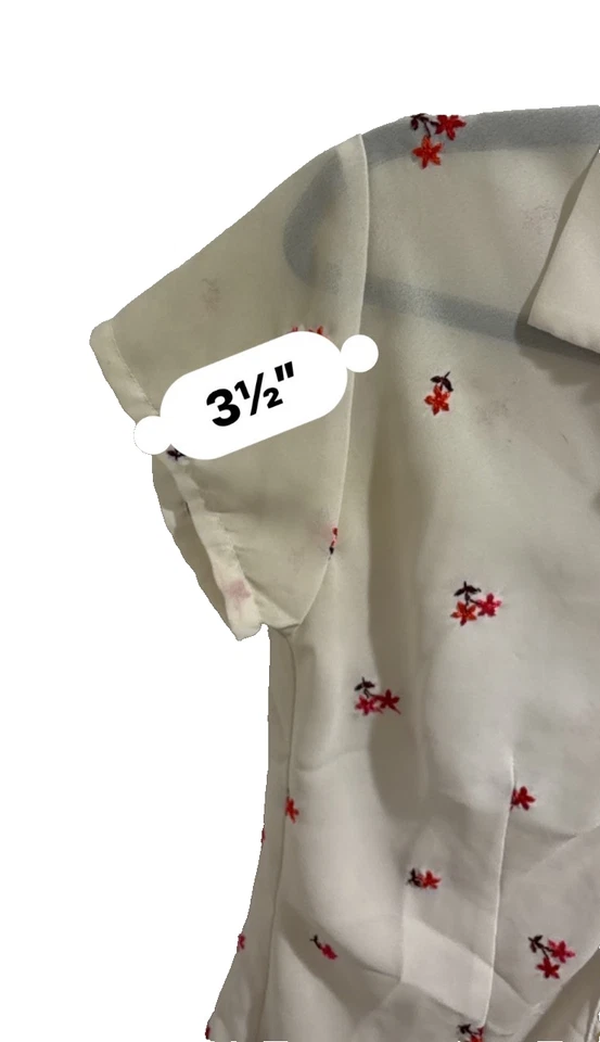 Vintage Esprit Embroidered Floral Blouse Sheer Needlepoint Romantic Y2K Top M - Image 4 of 4