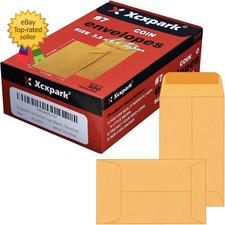 500 PCS 7 Coin Envelopes, 3.5 X 6.5 Inches Brown Kraft Envelopes Classic Small