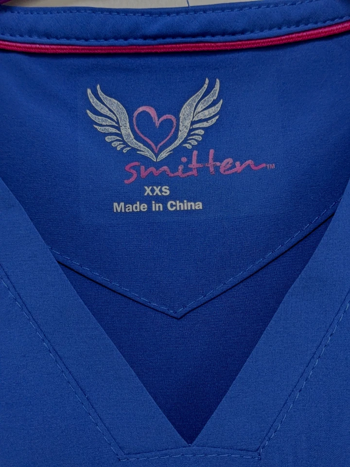 Blusa Médica Para Mujer Smitten S101002, Talla XXS, Color ~ Azul BEPN, ¡Elástica!! Foto 2 de 4