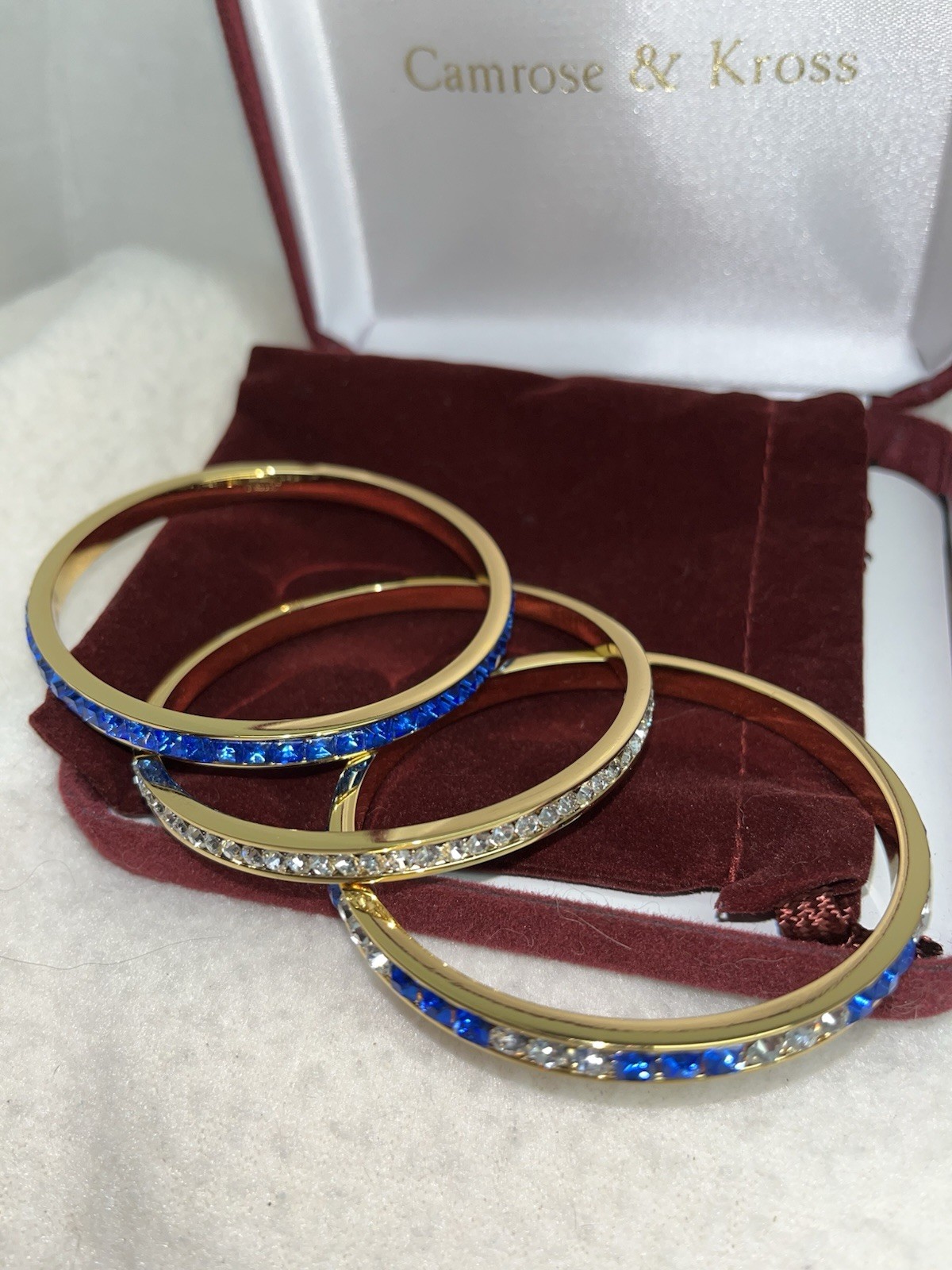 Jackie Kennedy 1961 state dinner Camrose +Kross bracelets blue Original box