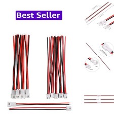 10 Pairs 1.25 mm JST 2 Pin Micro Electrical Male and Female Connector Plug wi...
