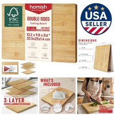 Moso Bamboo Cutting Board - Durable 13.2" x 9.8" for Cooking & Serving