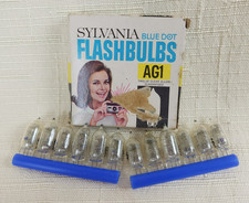 12 Vintage Sylvania Blue Dot Flashbulbs AG1 in Original Box - UNTESTED