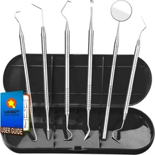 Dental Pick Teeth Cleaning Tools, Stainless Steel Oral Care Kit with Case