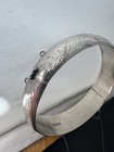 2 Beautiful Classic Design Sterling Silver Etched Floral Hinged Bangle Bracelet — photo 4