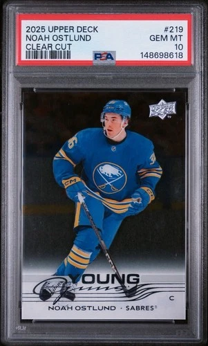 Noah Ostlund 2025-26 Upper Deck Young Guns Clear Cut PSA 10
