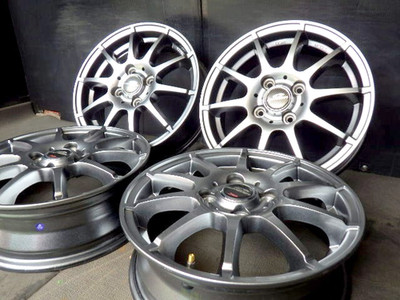 A-TECH SCHNEIDER Stag 14x4.5J +43 4x100 Alloy Wheels Set JDM