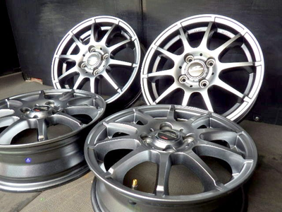 A-TECH SCHNEIDER Stag 14x4.5J +43 4x100 Alloy Wheels Set JDM