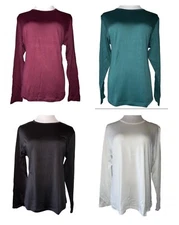 Cuddl Duds Chill Chasers Stretch Microfiber Long Sleeve Crew Top CD8485