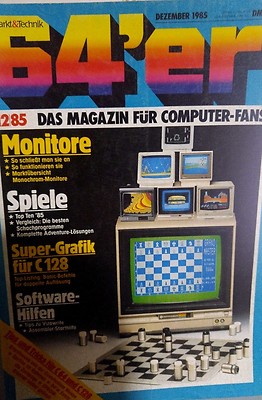 64er (64´er) 12/85 Dezember 1985 C64 Commodore (C128, Monitore, Spiele) Magazin