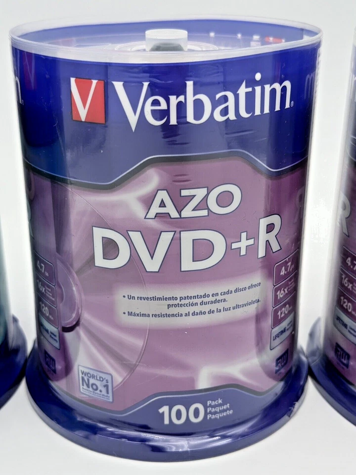 200 + 100 CD-R/ Mix Pack - VERBATIM AZO DVD + R 4.7 GB RW Verbatim Spindle 95098 - Image 4 of 4