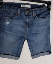 Levi Strauss Bermuda Shorts Girls Size 10 Pre-owned Adjustable Waist
