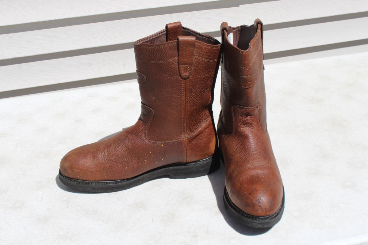 LaCrosse Men’s Leather Western Work Boots Brown Pull-On Size 9D Lacrosse Snake Country Mens Brown Leather 17in Hunting Boots  main image 2