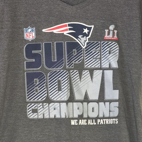 Fantatics Women's Patriots Super Bowl Champions Shirt Size Large Gray WS8 - Picture 3 of 7