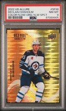 PSA 8 2022 UD Allure NHL Declan Chisholm Color Flow OrangeYellow /85 Jets