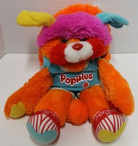 Peluche vintage Popples 1987, pompons de pom-pom