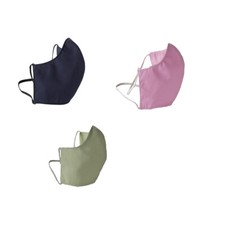 Washable and Reusable Fabric Fitted 3 Ply Cloth Face Mask Adult Size Pink Blue