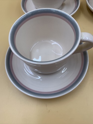 Vintage Pfaltzgraff “Aura” Set of 4, Cups & Saucers, Pink Stoneware Retired, EUC - Picture 4 of 12