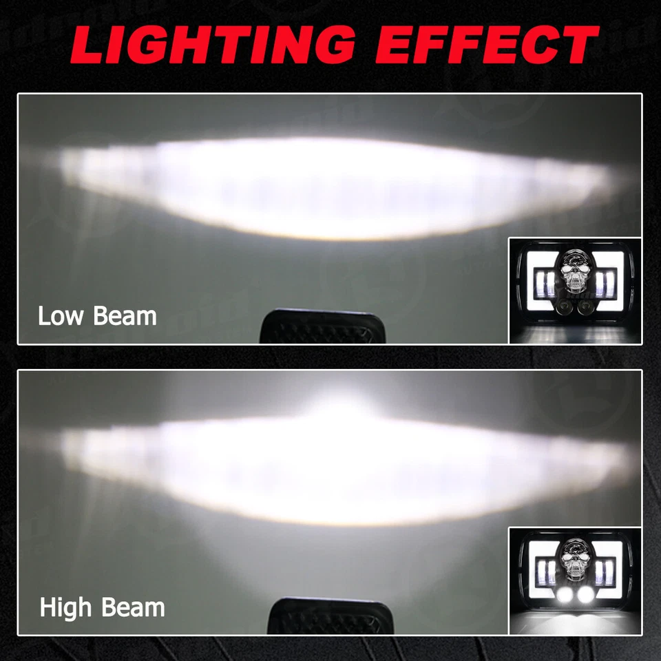 Faro LED RGB 7x6 5x7 para Ford E-100 E-150 E-250 E-350 Econoline Club Wagon Foto 4 de 4