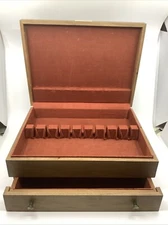 Vintage MCM McGraw Anti Tarnish Wooden Flatware Silverware Storage Chest Drawer