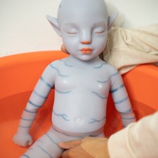 18.5 in Avatar Baby Dolls Platinum Silicone Baby Doll Painted Reborn GIRL Dolls