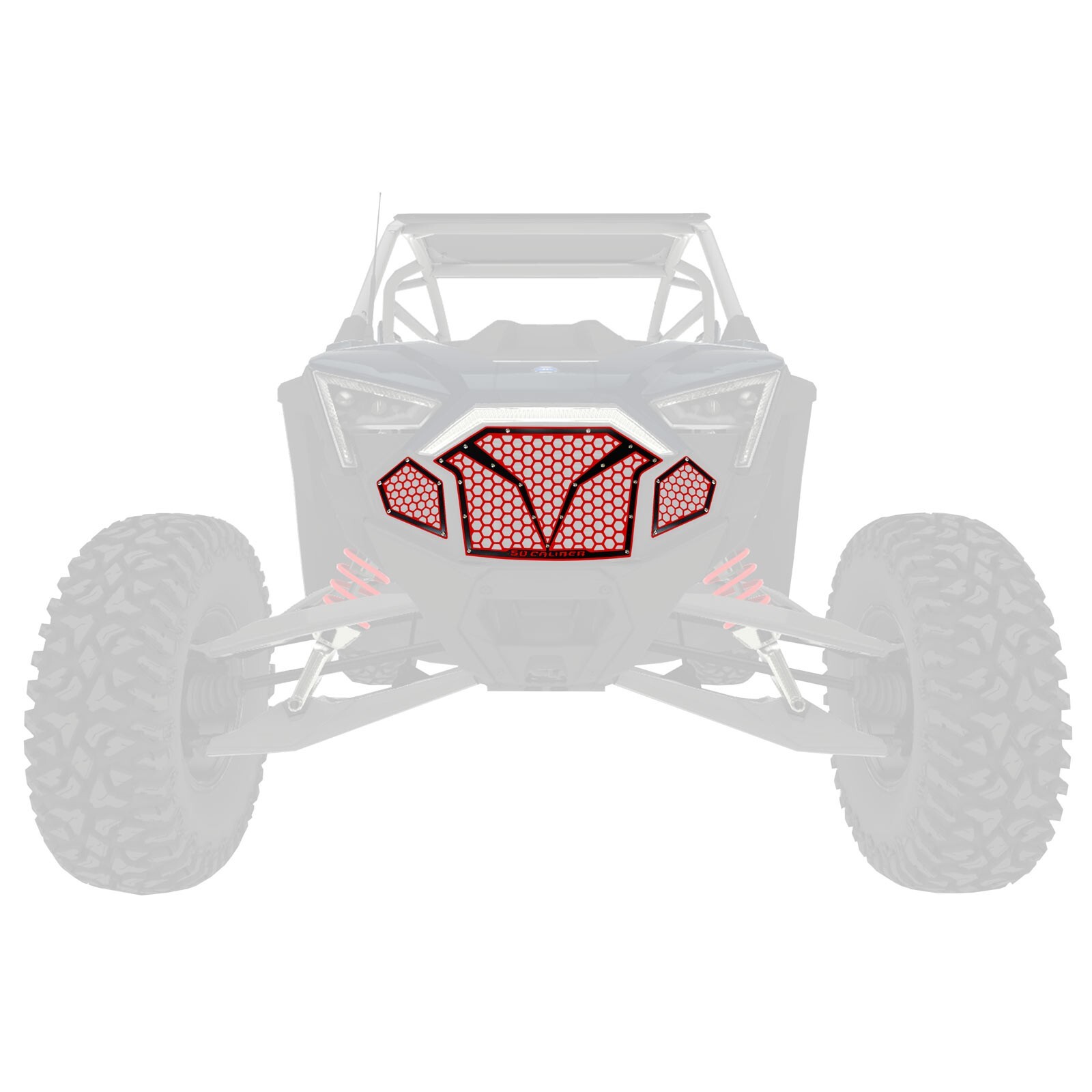 50 Caliber Racing Front 3pc Red/Black Custom Billet Grille Polaris RZR ...