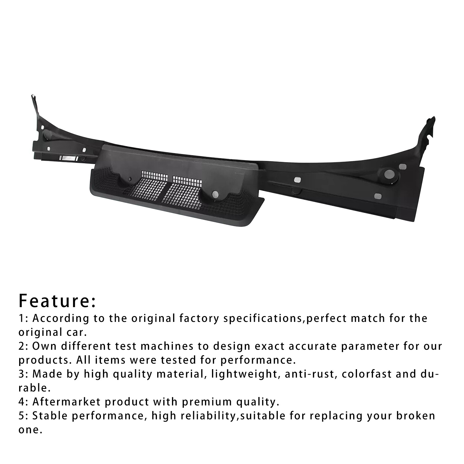 BMW E36 Convertible Coupe Windshield Wiper Vent Cowl Grille Panel