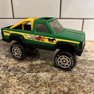 Vintage Buddy L Ford Pickup Truck 4x4 Safari 1982 Macau Green Horses Retro Metal