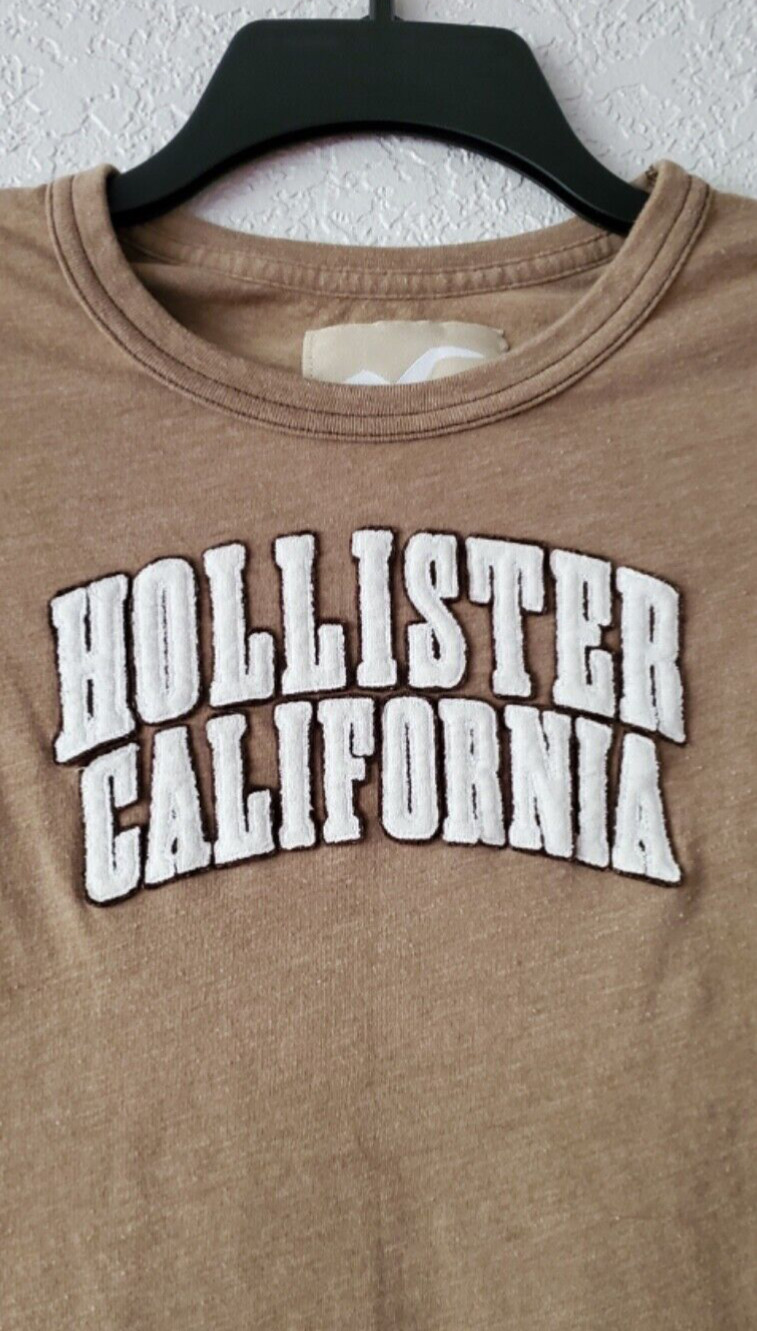 Hollister Y2K Vintage Brown letter Logo graphics shor… Gem