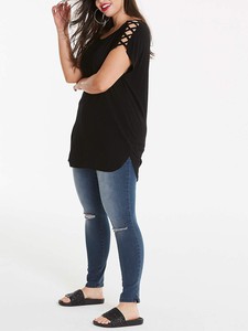 black jersey tunic top