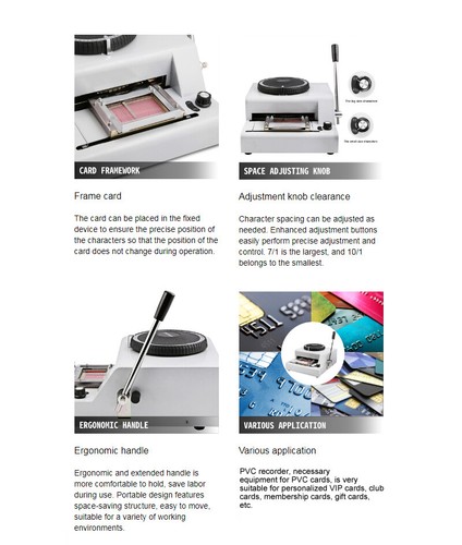 Manual Operation PVC Embosser Machine Embossing Machine For Cards 72 Characters - Picture 8 of 9
