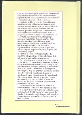 Health Effect Assessments of the Basic Acrylates (1993, Gebunden)