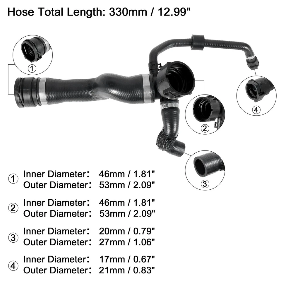 Manguera superior del radiador para BMW 535i 2011-2016 2015 535i GT 2011-2013 640i 2012-2018 Foto 2 de 4