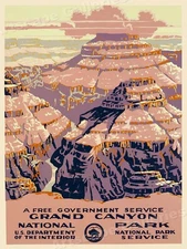 1938 Grand Canyon National Park - Vintage Style WPA Travel Poster - 18x24