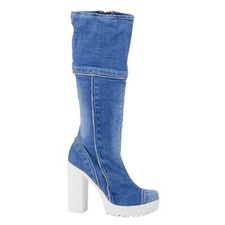 Denim Boots Shoes, Handmade Women's Sports Boots,Women's Sexy Boots,Birthday Gif