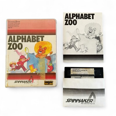 Alphabet Zoo C64 (1983) Educational Video Game VTG Commodore Spinnaker