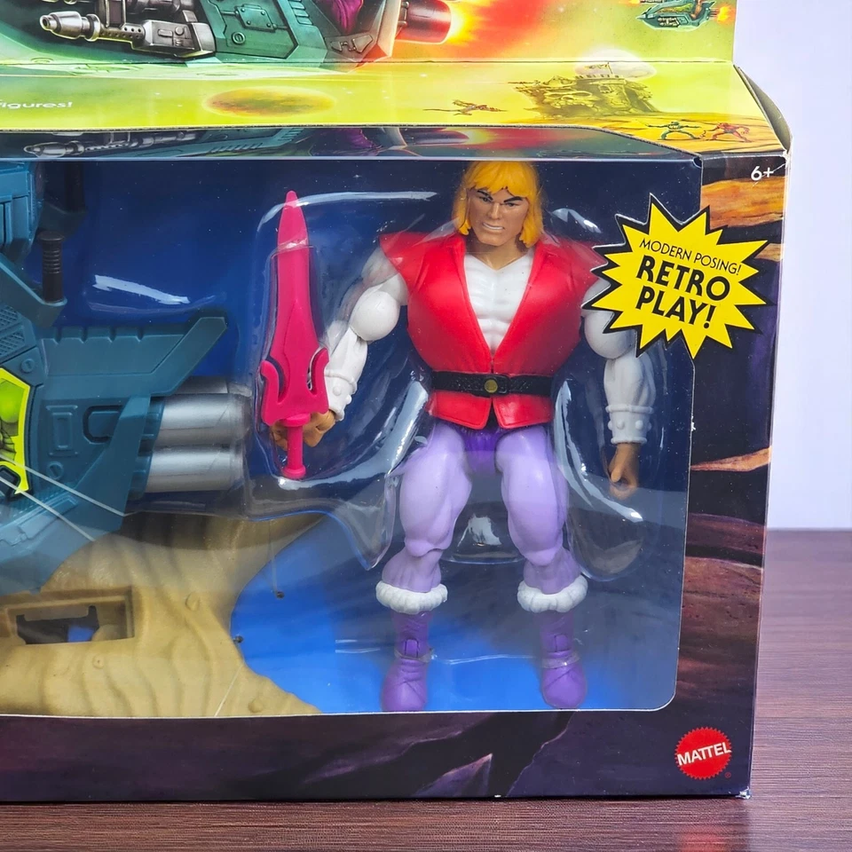 Figura de acción Masters of Universe Origins Prince Adam Sky Sled MOTU Retro 2020 Foto 2 de 4