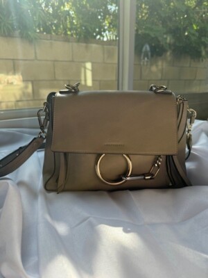 Chloé Small Faye Day Leather Shoulder Bag in Motty Grey