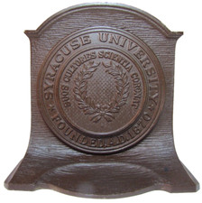 SYRACUSE UNIVERSITY 1920s CS&C Co Cast Iron Bookend Doorstop Decorative Statue