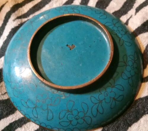 Antique Small Chinese Cloisonné Dragon Plate 🐉 Beautiful Design And Colors - Picture 6 of 9