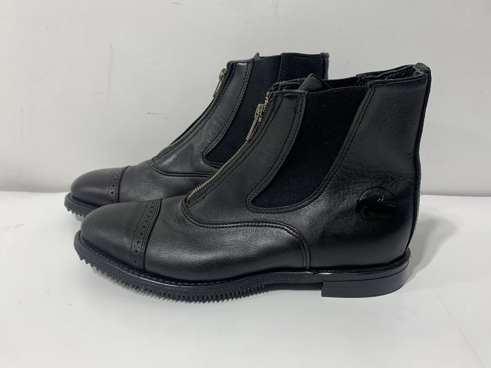 Botas de equitación para hombre 9,5 Grand Prix pantorrilla cremallera punzón punta paddock caballo Foto 2 de 4