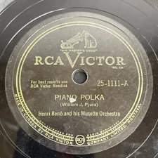 Henri Rene Piano Polka Main Street Gramophone Shellac Record 10" 78rpm 1948