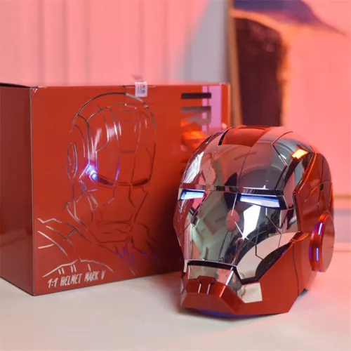 Iron Man Silver MK5 Helmet Electronic Voice Activated Open&Close Mask AUTOKING - Picture 6 of 24