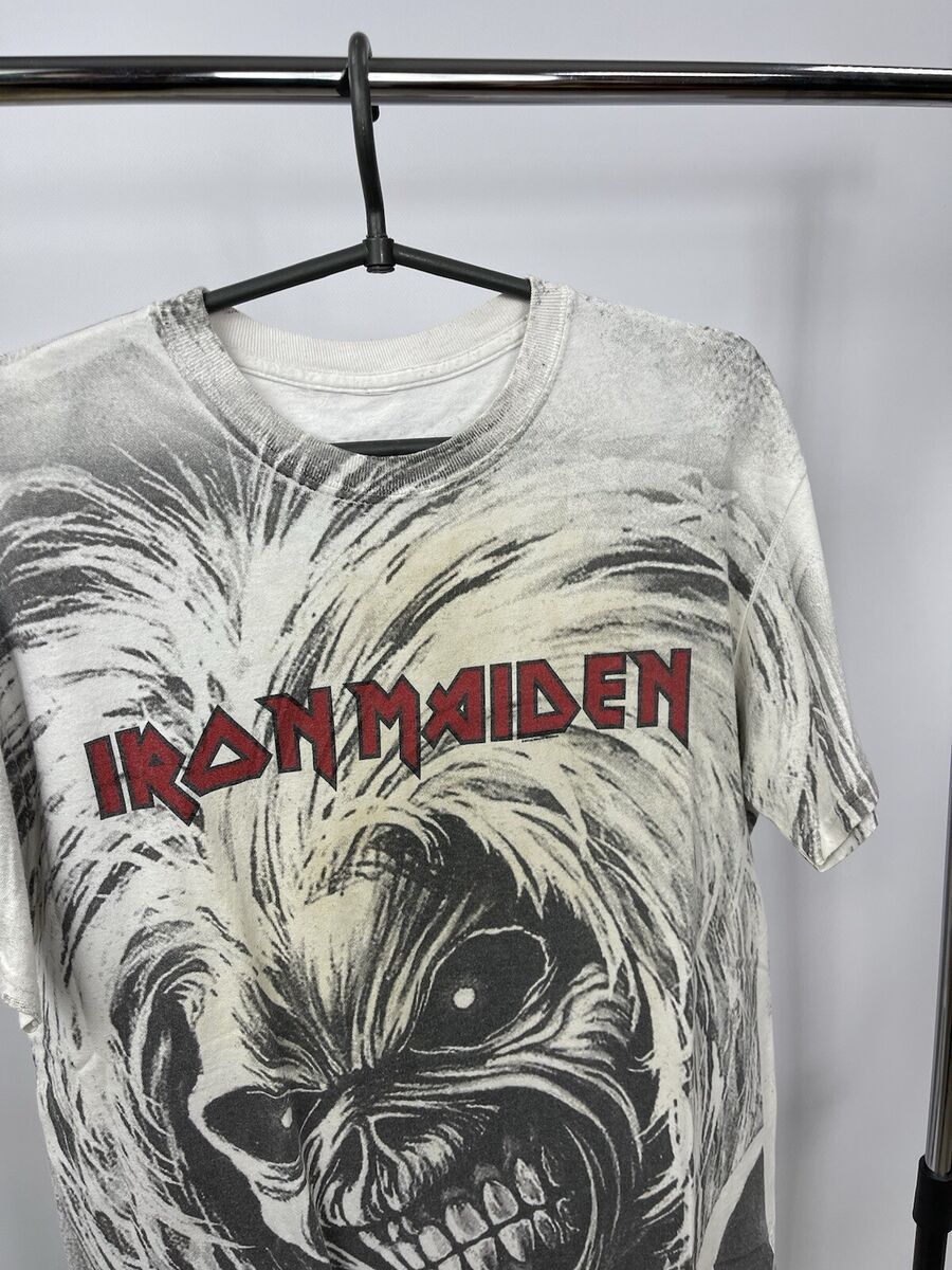 Iron Maiden T-Shirt Vintage Over Print Size M White | eBay Iron Maiden T-Shirt Vintage Over Print Size M White | eBay