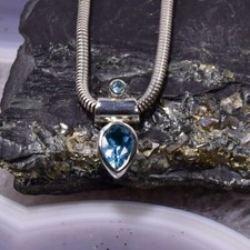 Topas Anhänger, 925er Silber, Edelsteinanhänger (14936), Edelsteinschmuck