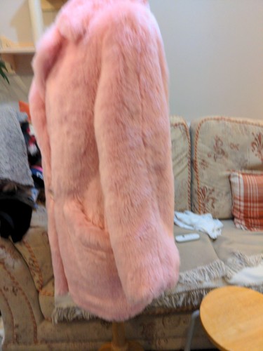 Astraka Vintage Beautiful Pink Faux Fur Jacket / Coat Size 12 - Picture 8 of 12